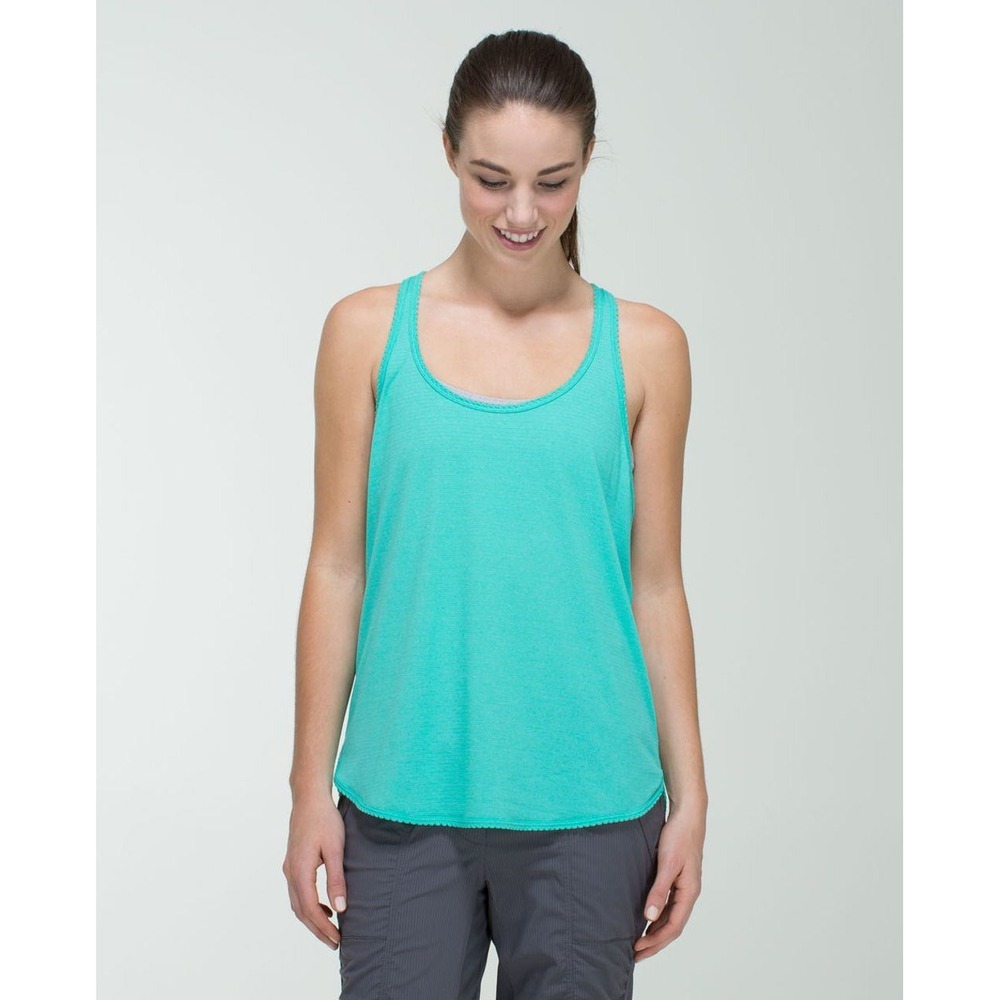 Lululemon 105 F Singlet Silver Heathered Bali Breeze Womens Size 6 Light Luon